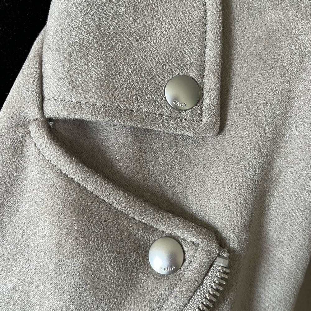 Zara Man  Faux Suede Biker Jacket size L New Without tag